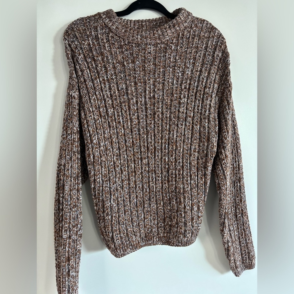 Universal Thread Brown and Cream Ribbed Sweater